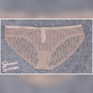 Victoria's Secret NWT 2015 Beige Lace 100% Nylon Bikini Panty